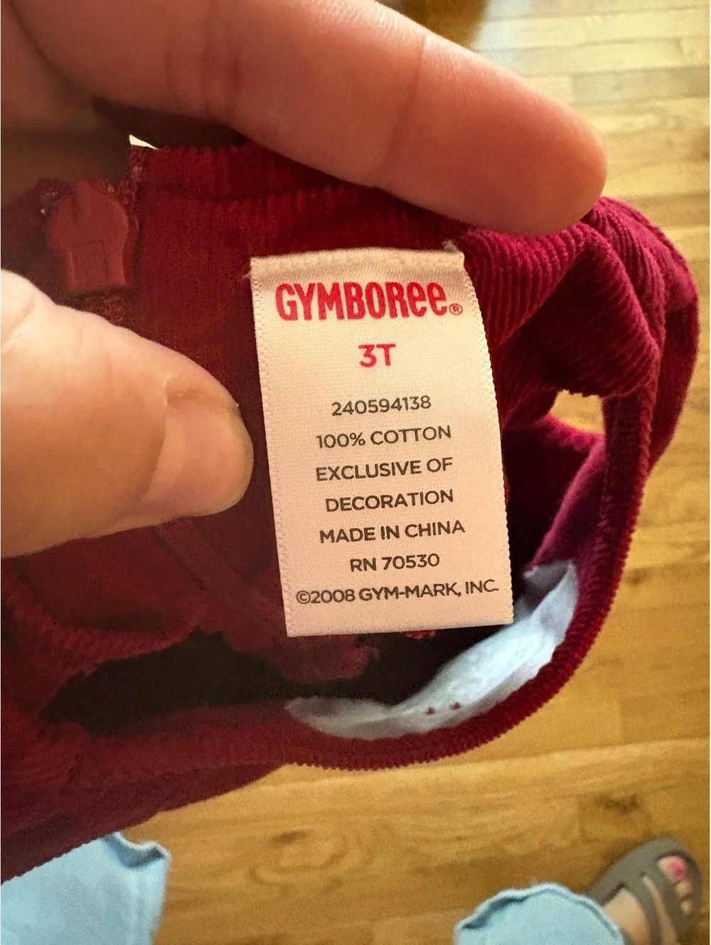 Gymboree Girls 3T Red Corduroy Dress with Panda Applique